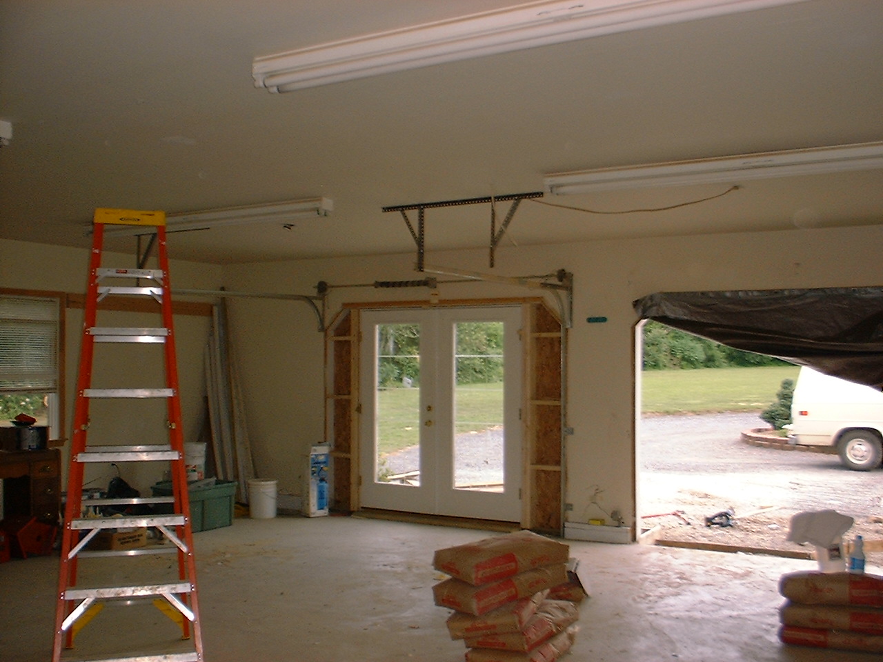 inside garage to meeting room conversion